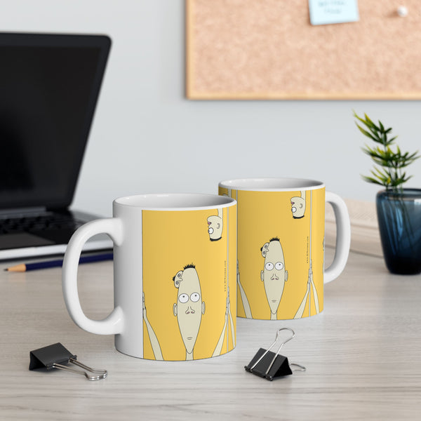 Yellow Norman Ceramic Mug - Coffee Cup for Creative Minds